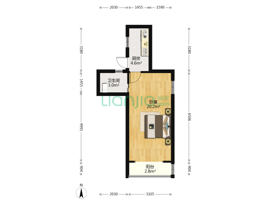 高安路9弄 1室0厅1卫 39平方