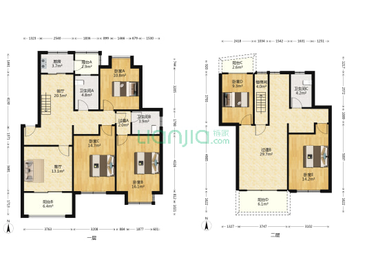 利民二园 5室2厅3卫 180平方