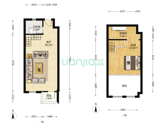 泰景花园东城华庭 1室1厅1卫 50平方