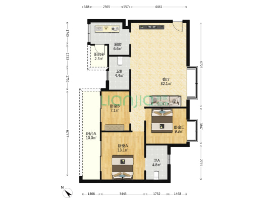 文泰·蔚蓝半岛 3室1厅2卫 110平方
