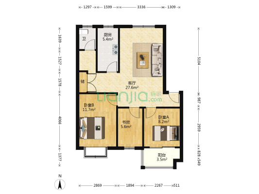 裕兴家园 3室1厅1卫 79平方