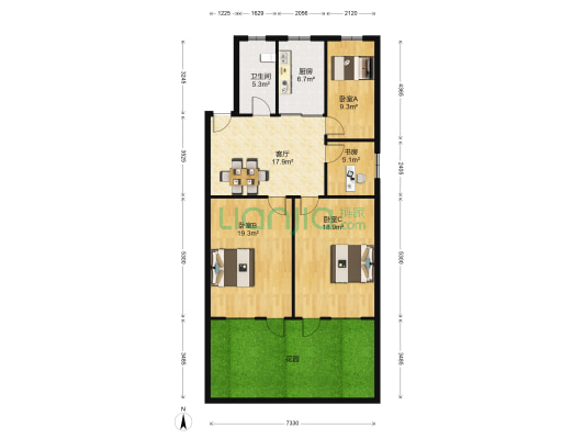 天一街新村小区 4室1厅1卫 99平方