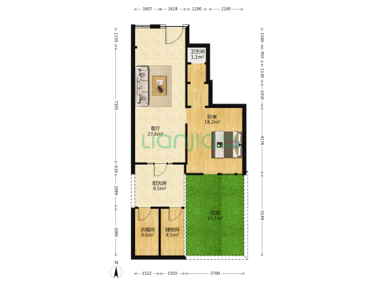 文三路105号 1室1厅1卫 50平方
