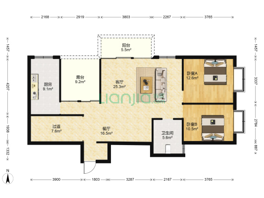 城市景苑 2室2厅1卫 240平方