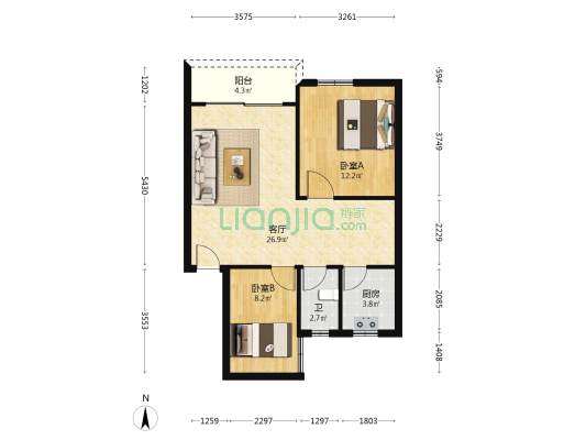 乐意楼 2室1厅1卫 71平方