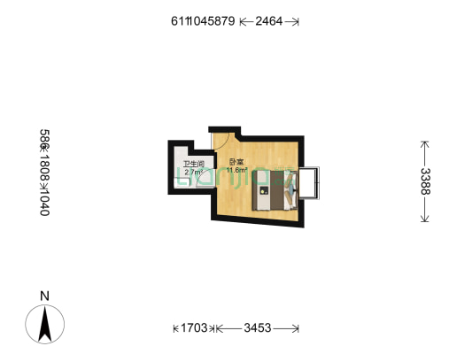 鹭江新城四期 1室0厅1卫 100平方