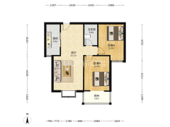 范阳路 主干道 名流美域 精装两居-涿州名流美域户型图