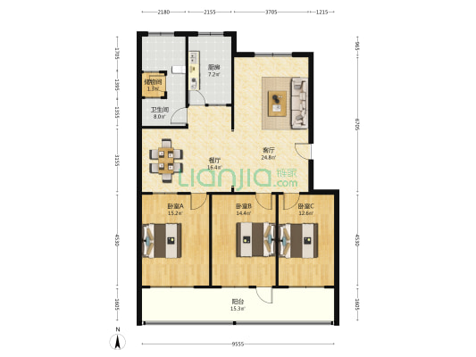 原质监局小区 3室2厅1卫 140平方