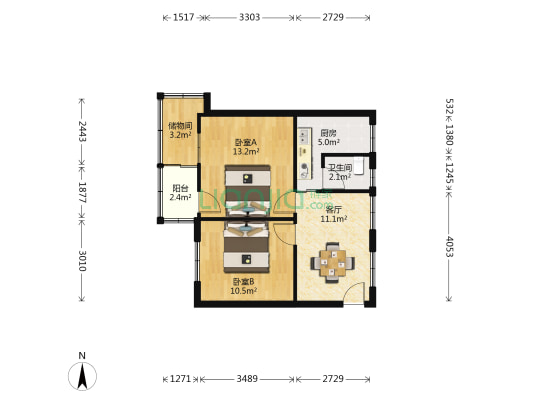 春晖社区西回春路 2室1厅1卫 57平方