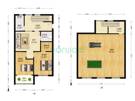 大关东二苑 2室1厅1卫 71平方