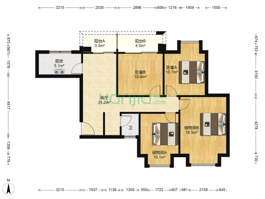锦辰佳苑 2室1厅1卫 108平方