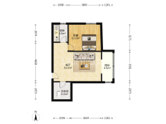 双塔片区，正规一居，毛坯随意装修。房本满二。-涿州联合一号院户型图