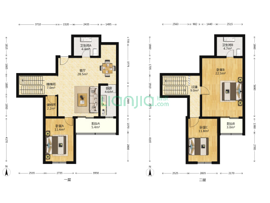 阳光四季 3室1厅2卫 146平方