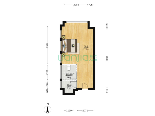凤岭菁英SOHO 1室0厅1卫 55平方