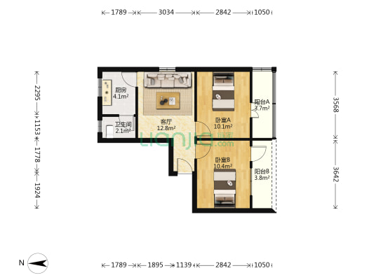 坪子巷29号 2室1厅1卫 54平方