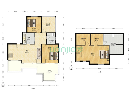 此房精装房  南北通透 全天采光，一梯一户电梯洋房-户型图