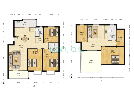汇景花园 4室2厅3卫 164平方