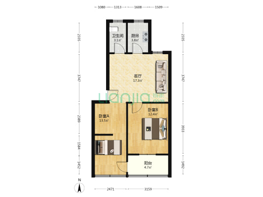 文卫村 2室1厅1卫 63平方