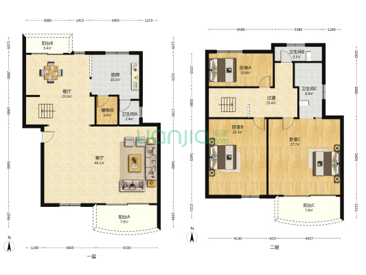 金菊花 3室2厅3卫 214平方