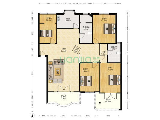 和谐家园(渝北) 4室1厅2卫 187平方