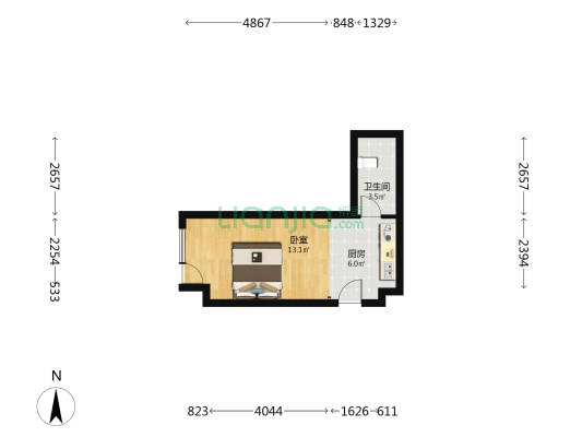 世代龙汇 1室0厅1卫 30平方