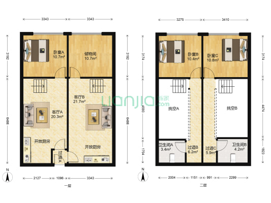 勤天E品上馆 3室2厅2卫 94平方