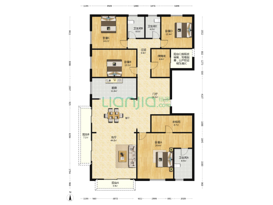 永威上和院 4室1厅3卫 232平方