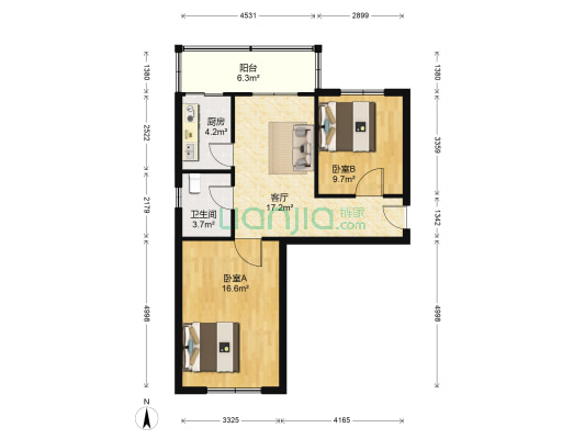 北安里 2室1厅1卫 74平方