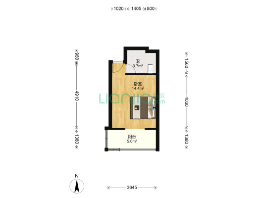心晴雅苑 1室0厅1卫 125平方