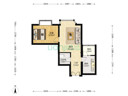 怡佳家园 1室1厅1卫 63平方