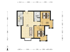 华阳路 理想城带拐角飘窗朝南两居满五税低-涿州北京理想城户型图