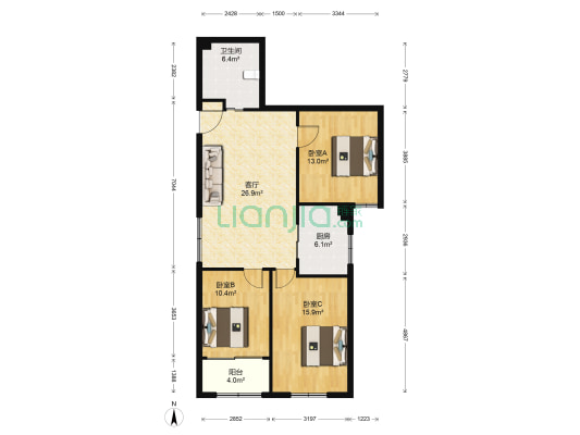 都市风华 3室1厅1卫 106平方