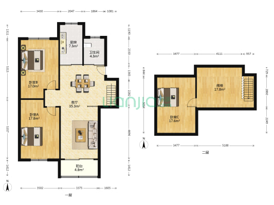 蔡墅巷小区 3室1厅1卫 105平方