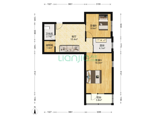 忠实里 2室1厅1卫 67平方