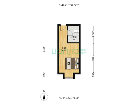 大华龙悦 1室0厅1卫 34平方