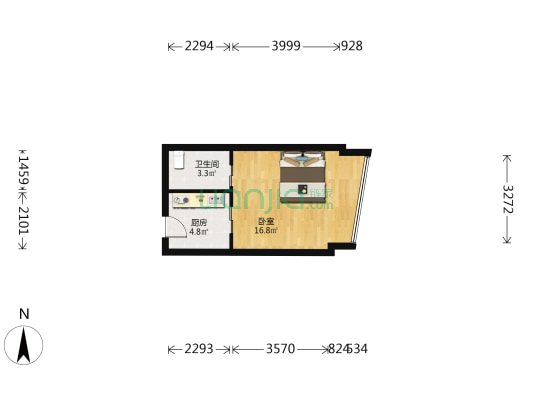 金城路333号 1室0厅1卫 43平方