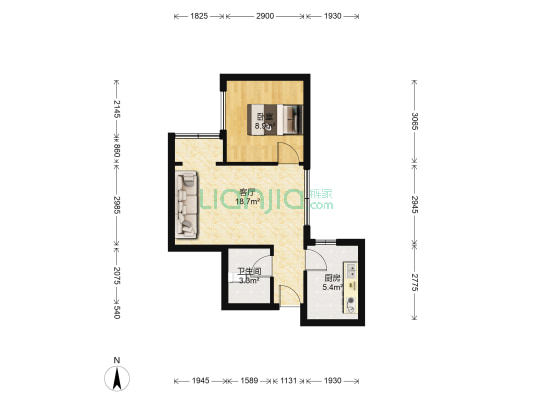 耀华名邸 1室1厅1卫 54平方