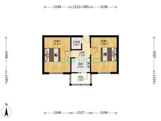 香吉街 2室0厅1卫 50平方