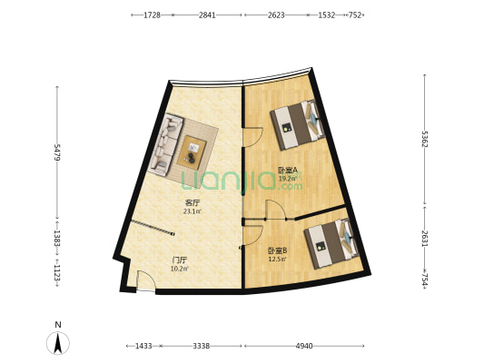维一星城国际 2室1厅0卫 93平方