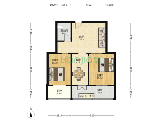 兴安西区 2室2厅1卫 71平方