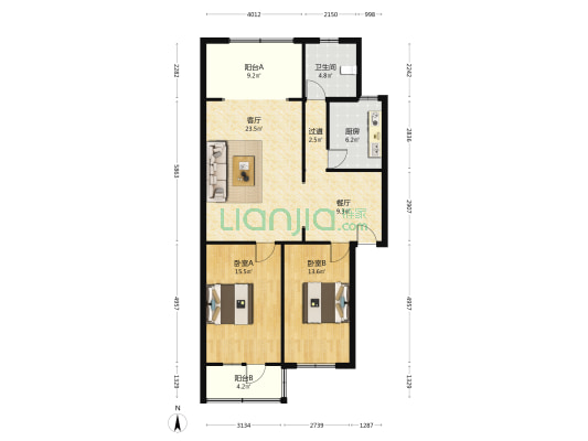 奎光路西上街少年宫团委宿舍 2室2厅1卫 109平方