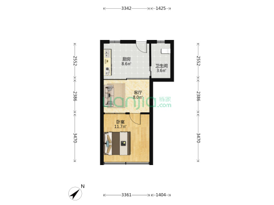 杭州路918号 1室1厅1卫 38平方