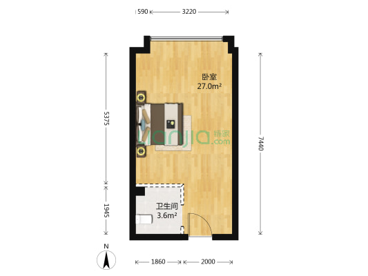 光之谷东区 1室0厅1卫 43平方