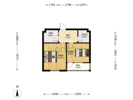 通山新村北区 2室1厅1卫 45平方