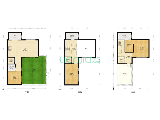 金地云海一号 3室1厅3卫 220平方