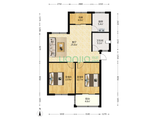南江枫林西区 3室1厅1卫 89平方