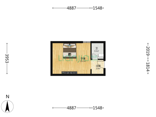 乐豪公寓 1室0厅1卫 40平方