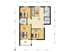 西丁 双塔 电梯房 南北三居室 采光通风好-涿州天保郦景户型图