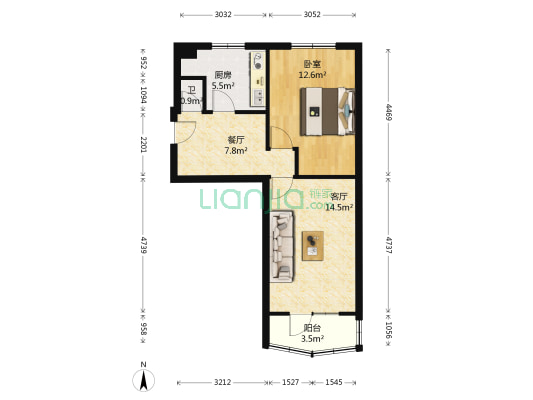 南砖瓦窑南区 1室2厅1卫 45平方