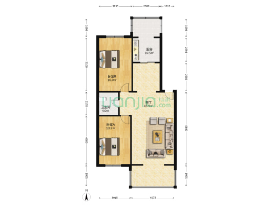 建政路 2室1厅1卫 118平方